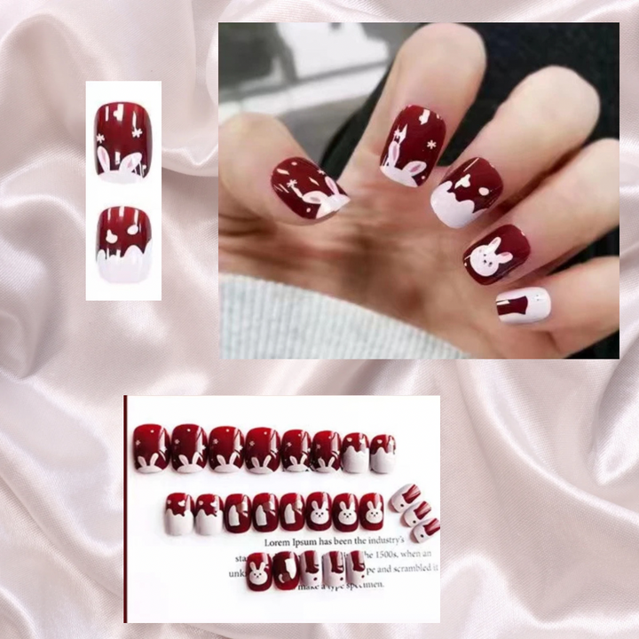 Transform Your Nails with 24pcs + 1 pc Jelly Gule L209