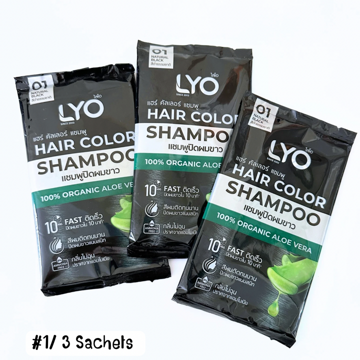 LYO Hair Color Shampoo ไลโอ แฮร์ คัลเลอร์ แชมพูปิดผมขาว แบบซอง [30 มล.]
