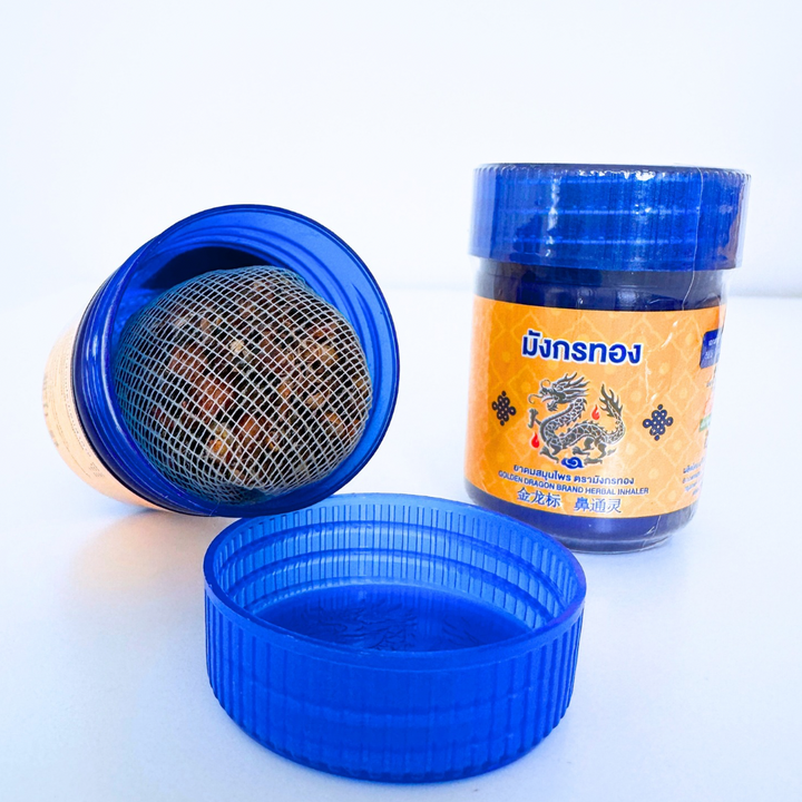 Golden Dragon brand herbal inhaler ยาดมสมุนไพร ตรามังกรทอง อ้วยอันโอสถ