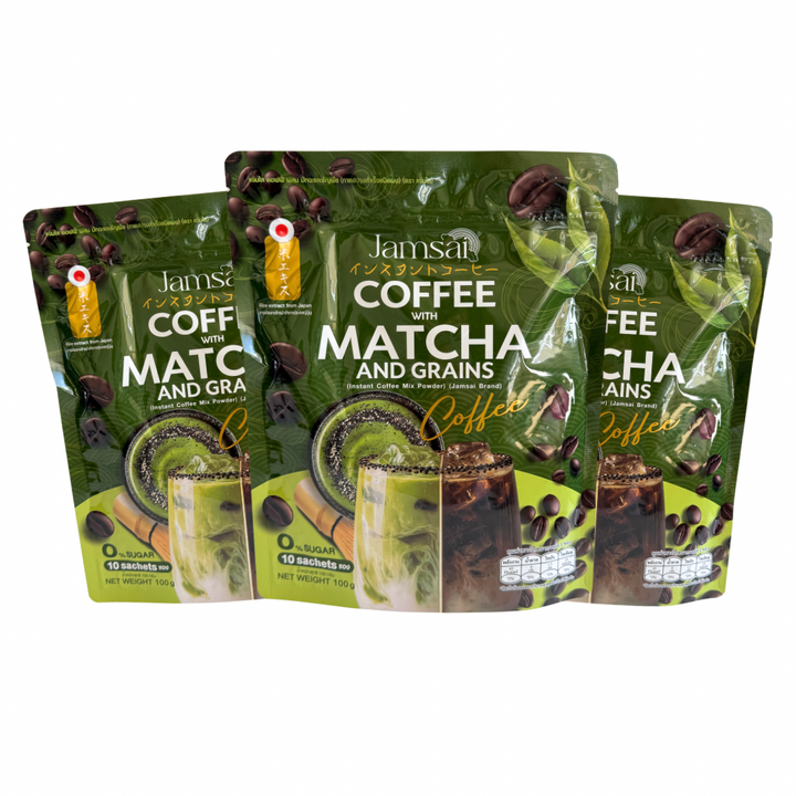 Jamsai Coffee with Matcha and Grains
