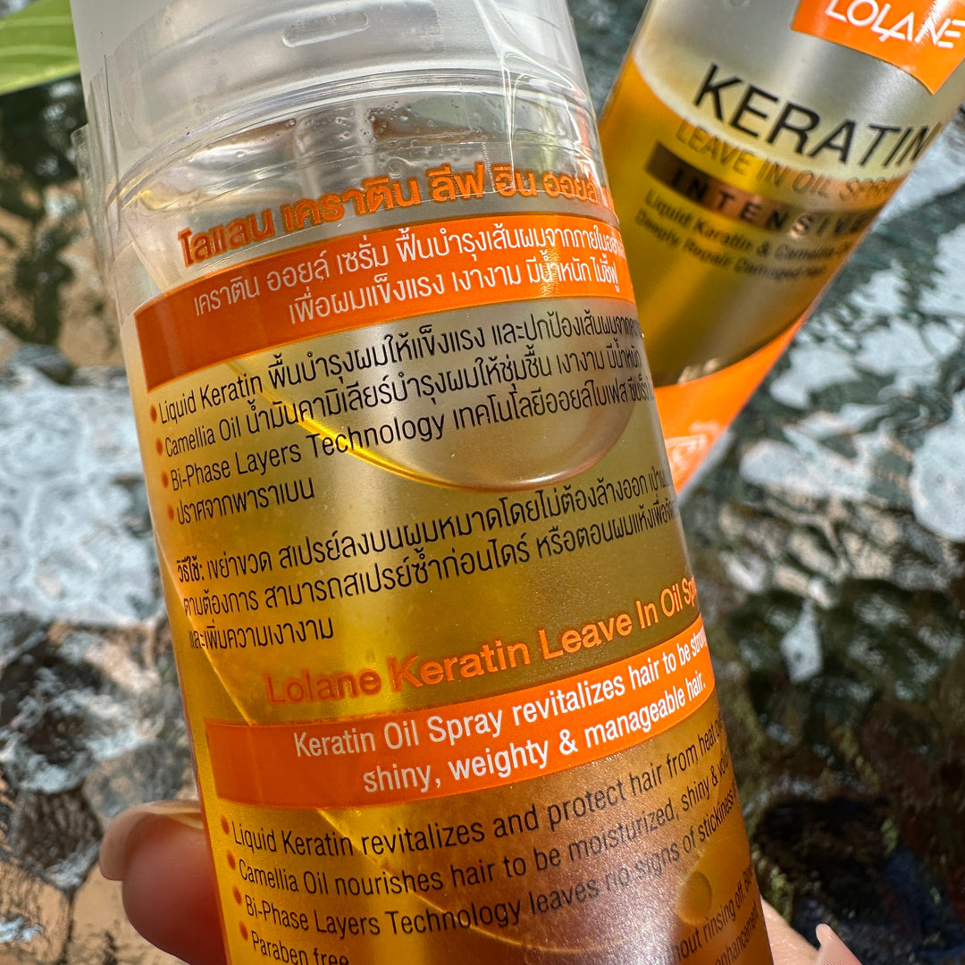 Lolane Keratin Leave in Oil Spray~ Damaged Hair Repair