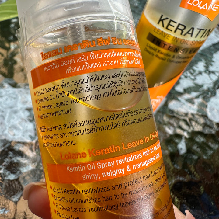 Lolane Keratin Leave in Oil Spray~ Damaged Hair Repair