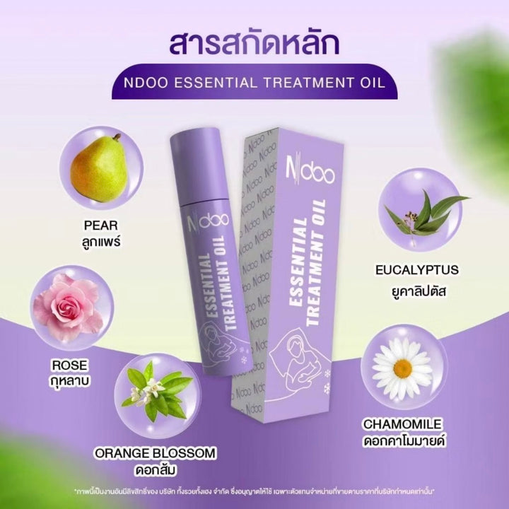 Ndoo ลูกกลิ้งเจลเย็น ลดปวดไมเกรน/ ม่วงคลายเครียด เขียวคลายปวด