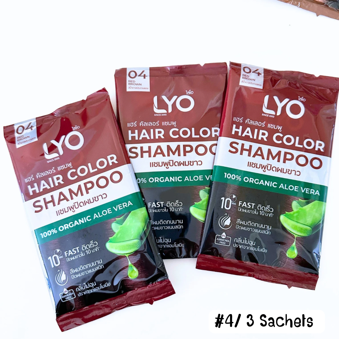 LYO Hair Color Shampoo ไลโอ แฮร์ คัลเลอร์ แชมพูปิดผมขาว แบบซอง [30 มล.]