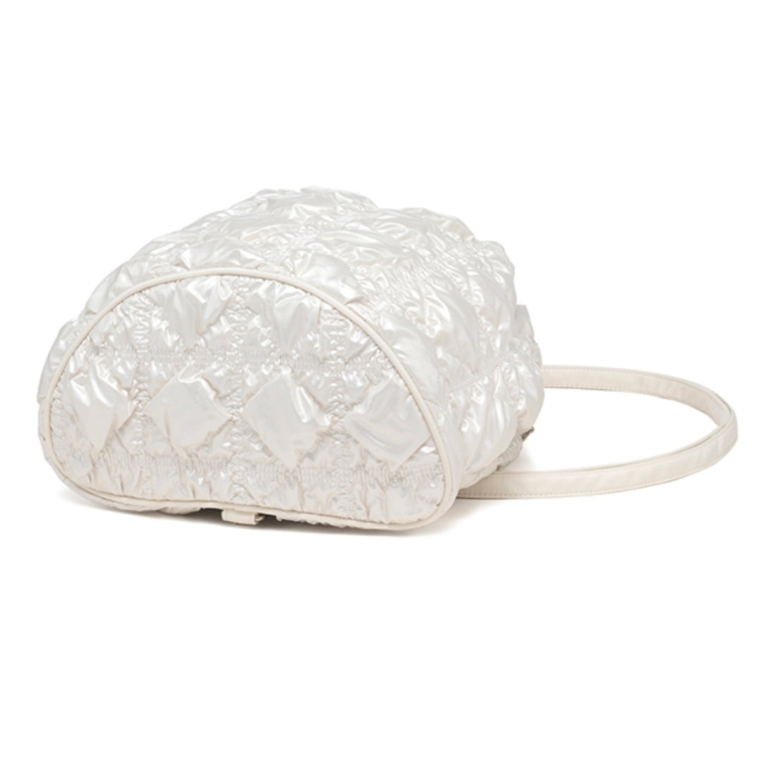 Carlyn Clover Backpack in Pearl White