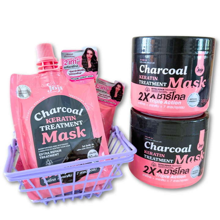 2x JOJI Secret Young Charcoal Keratin Treatment Damaged Hair Mask Restore