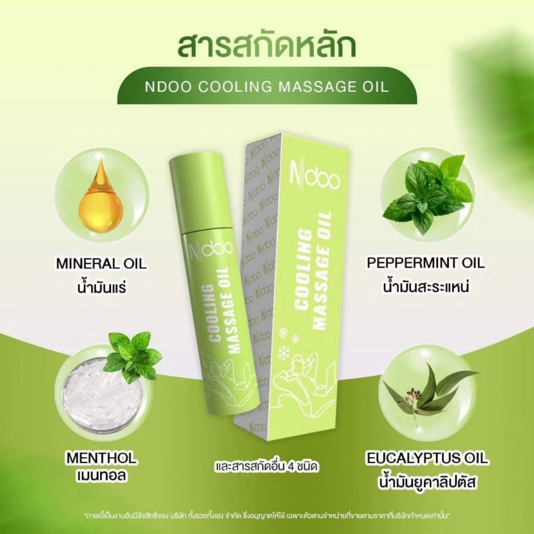 Ndoo ลูกกลิ้งเจลเย็น ลดปวดไมเกรน/ ม่วงคลายเครียด เขียวคลายปวด