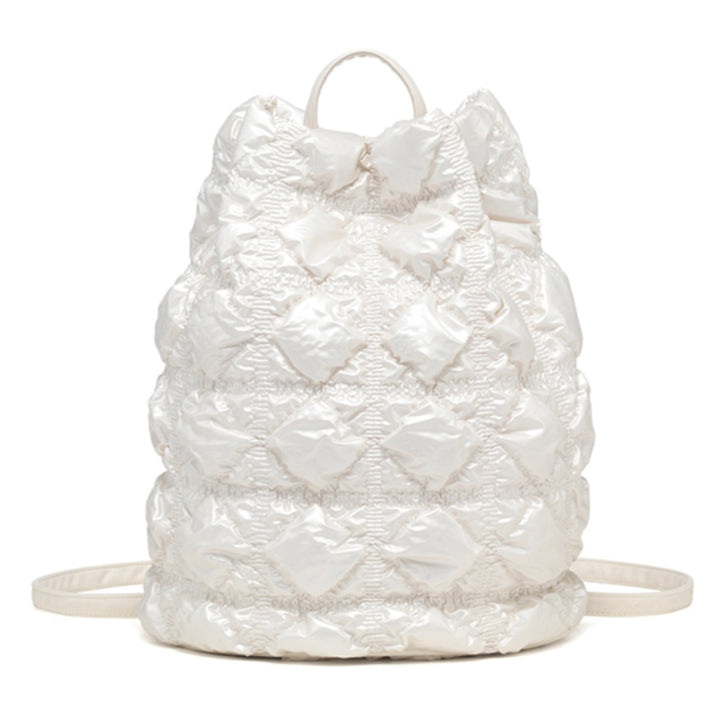 Carlyn Clover Backpack in Pearl White
