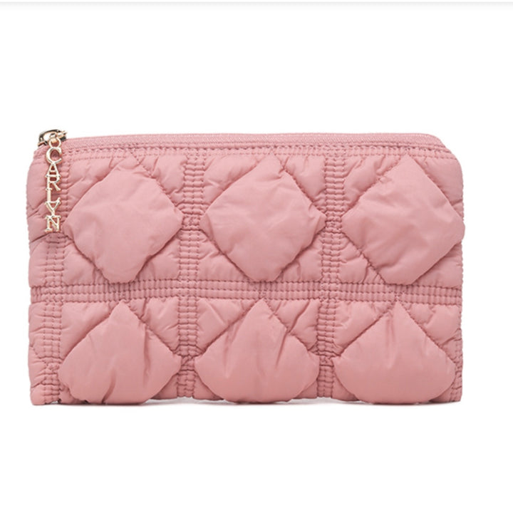 Carlyn Soft Pouch in Cream Pink