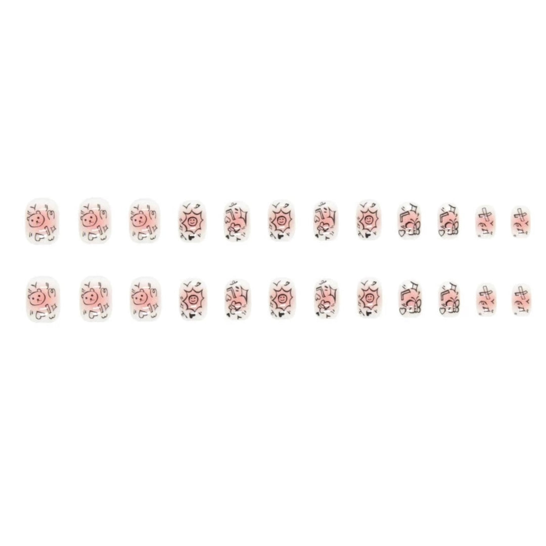 Transform Your Nails with 24pcs + 1 pc Jelly Gule L235