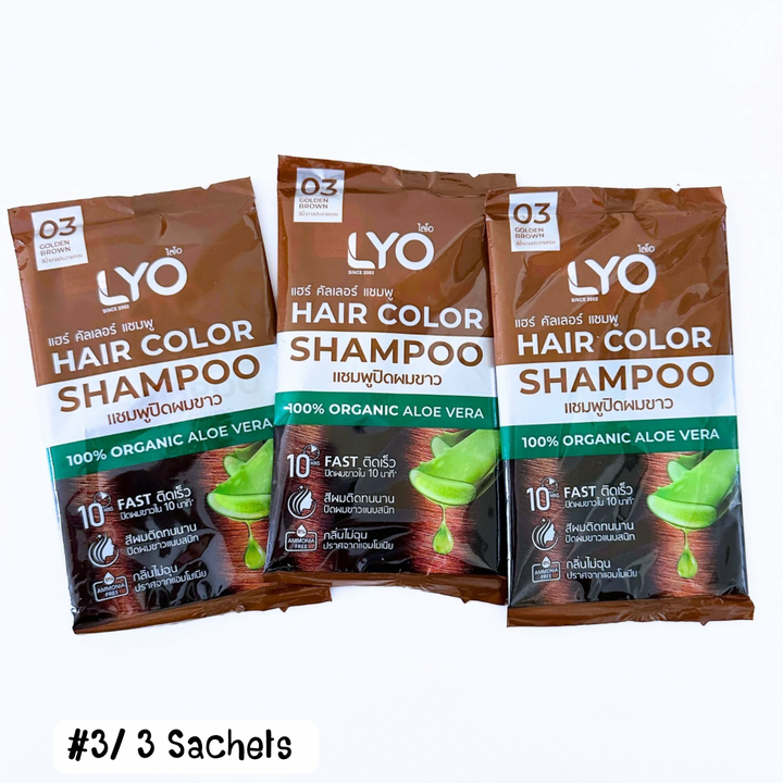 LYO Hair Color Shampoo ไลโอ แฮร์ คัลเลอร์ แชมพูปิดผมขาว แบบซอง [30 มล.]