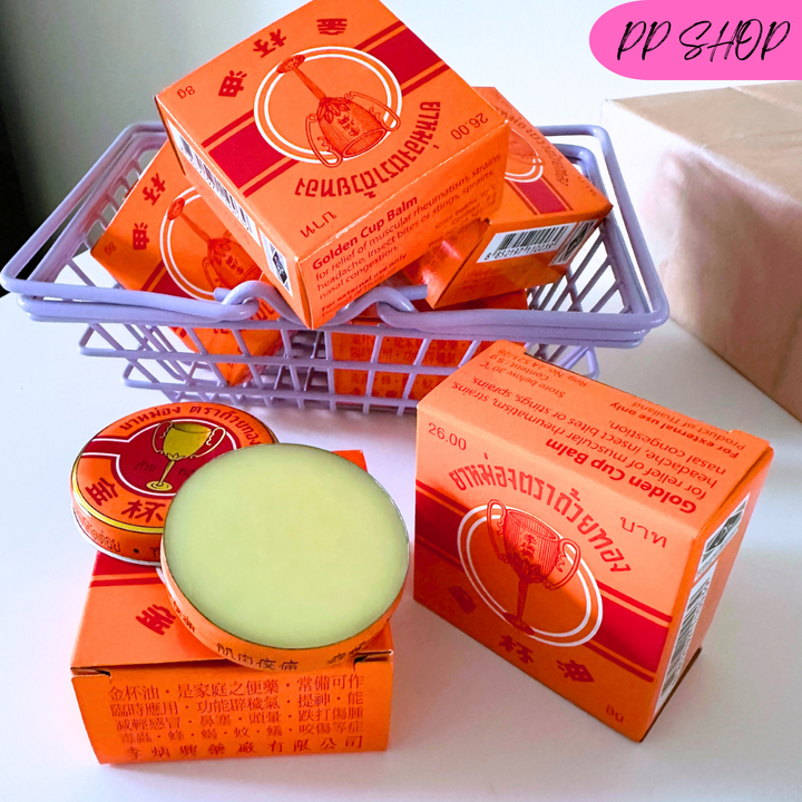 THAI Golden Cup Balm Relief Insect Bite Muscle Pain Eucalyptus Oil 8g.