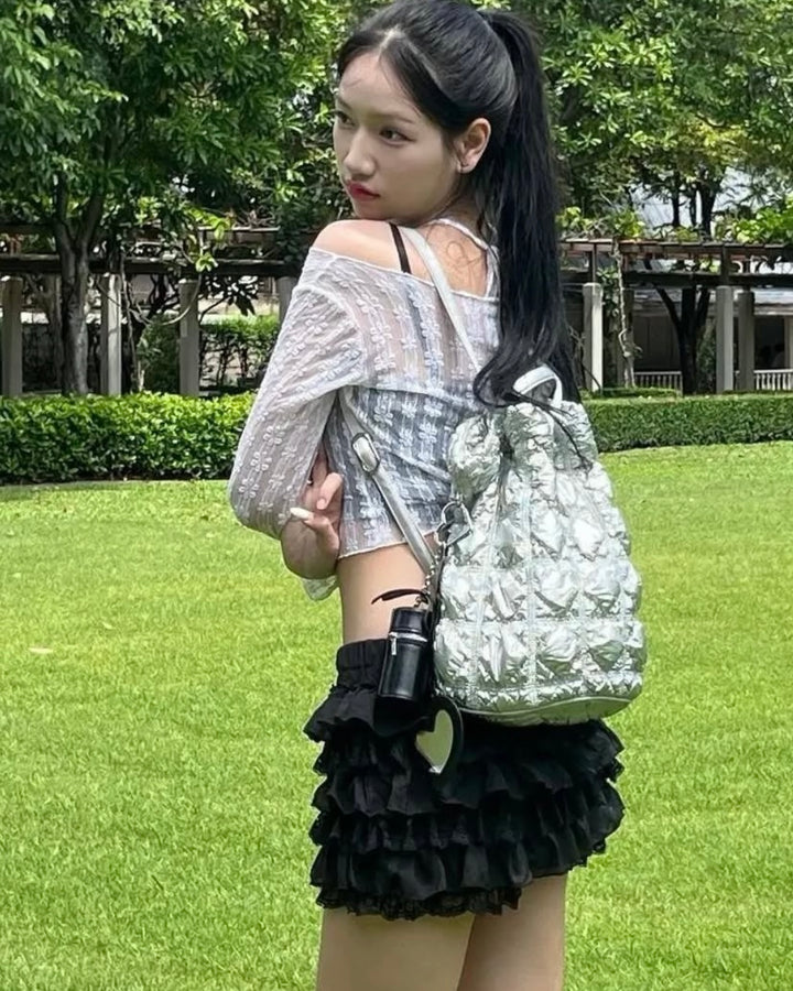 Carlyn Clover Backpack in Silver