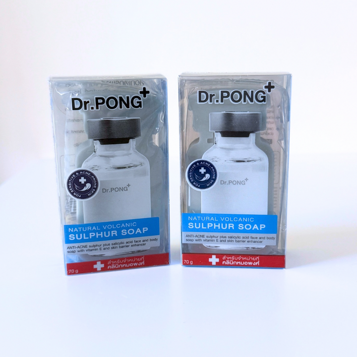 Dr. PONG Natural Volcanic Sulphur 3% Soap with BHA 2% [สบู่ลดสิวสูตรอ่อนโยน]