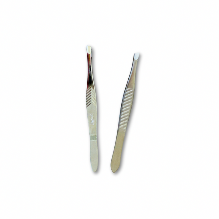 Stainless Steel Tweezer Set – Slanted & Flat Tip