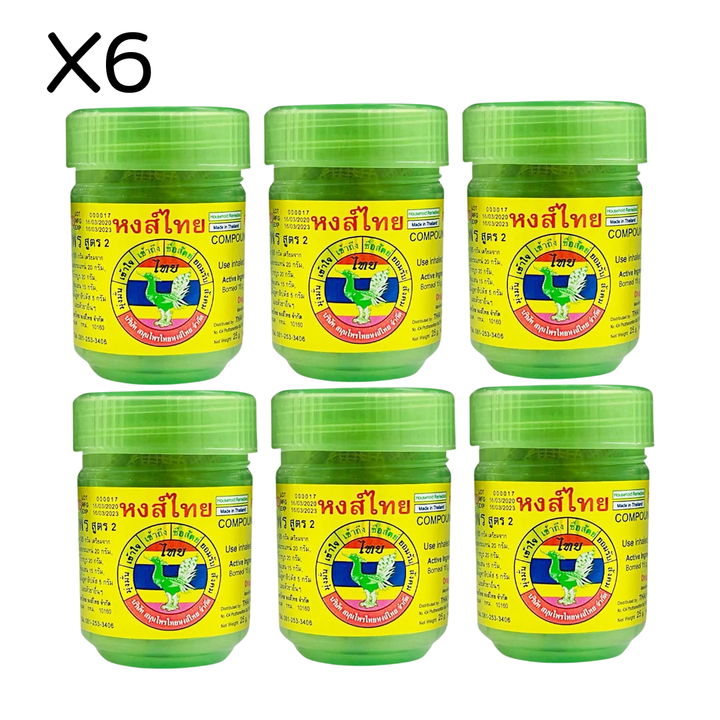 HONGTHAI Traditional Thai Herbal Inhaler / 6 PCS