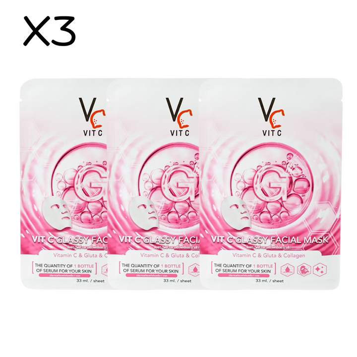VIT C GLASSY MASK / 3 PCS