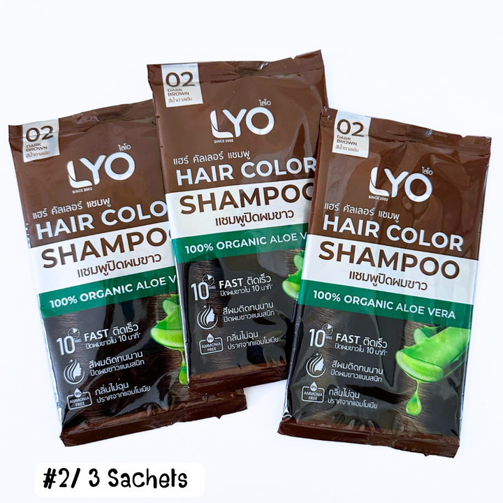 LYO Hair Color Shampoo ไลโอ แฮร์ คัลเลอร์ แชมพูปิดผมขาว แบบซอง [30 มล.]