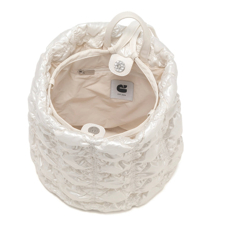 Carlyn Clover Backpack in Pearl White