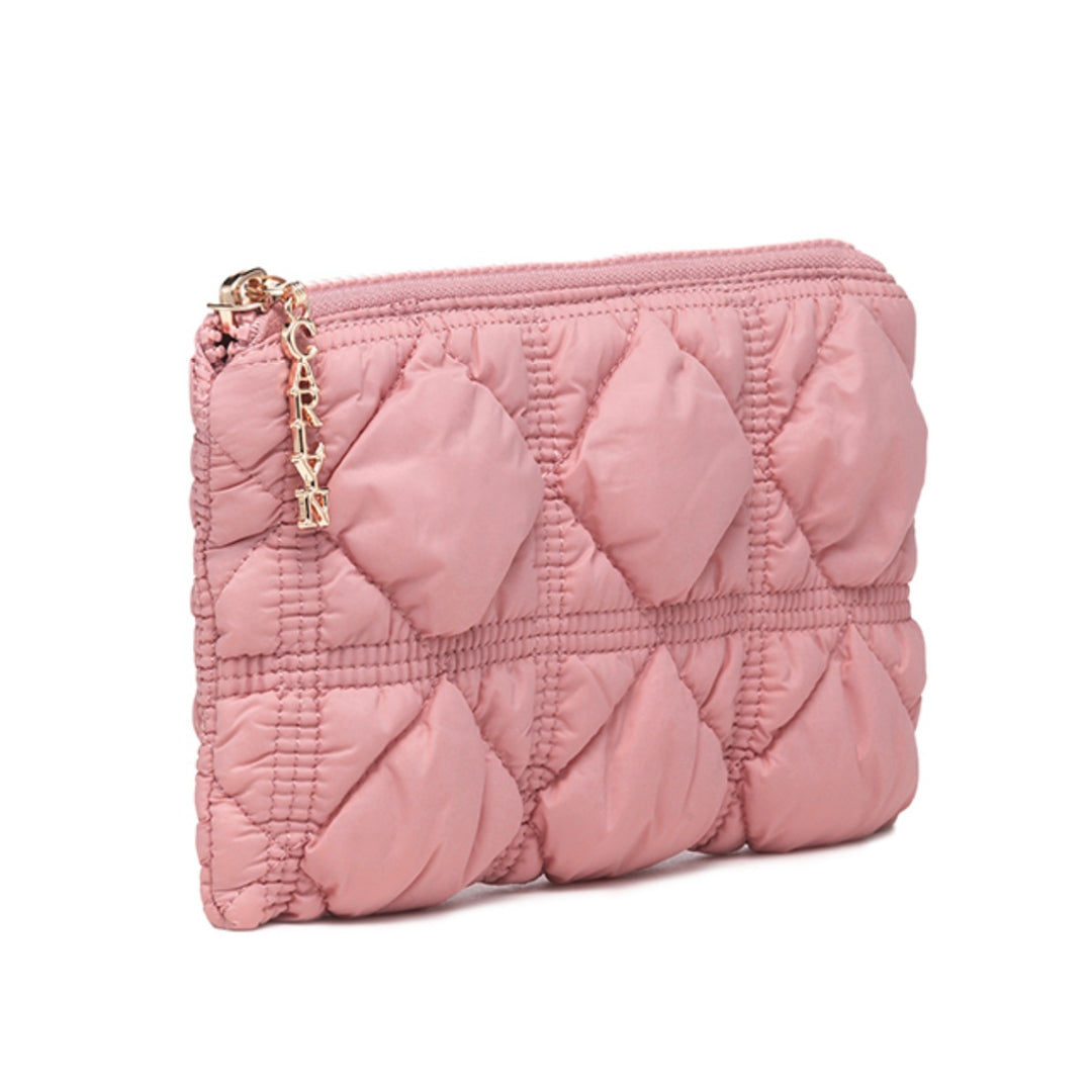 Carlyn Soft Pouch in Cream Pink