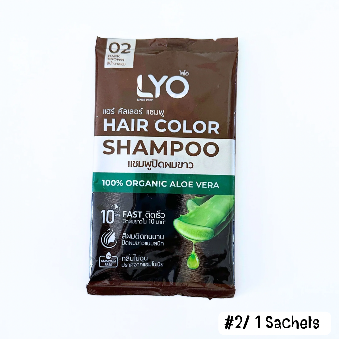 LYO Hair Color Shampoo ไลโอ แฮร์ คัลเลอร์ แชมพูปิดผมขาว แบบซอง [30 มล.]