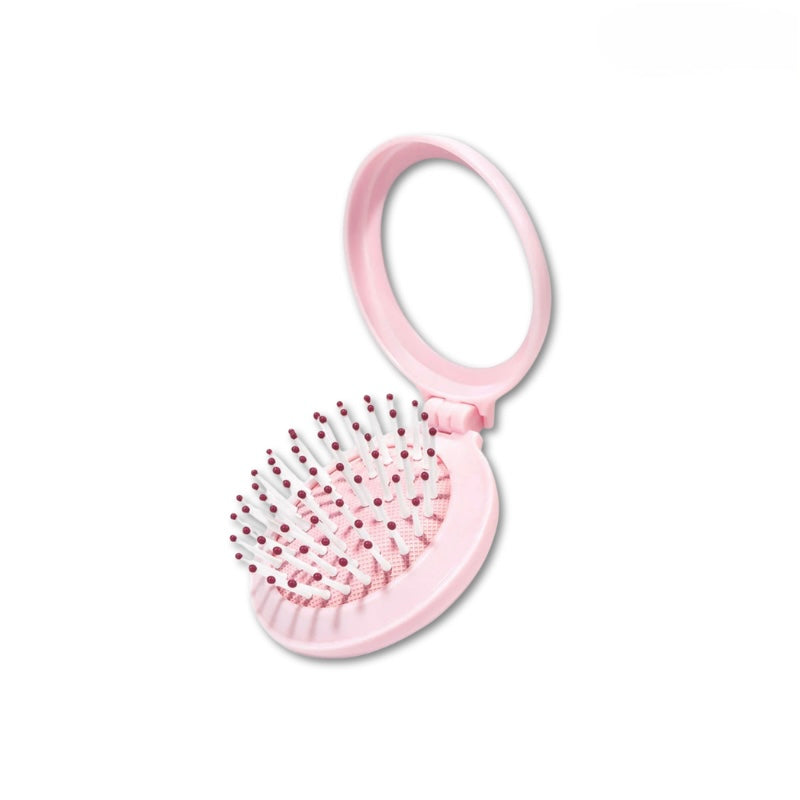 Foldable Hair Brush with Built-in Mirror-หวีแปรงพับพร้อมกระจกในตัว
