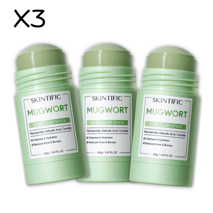 SKINTIFIC MUGWORT ACNE CLAY STICK / 3 PCS
