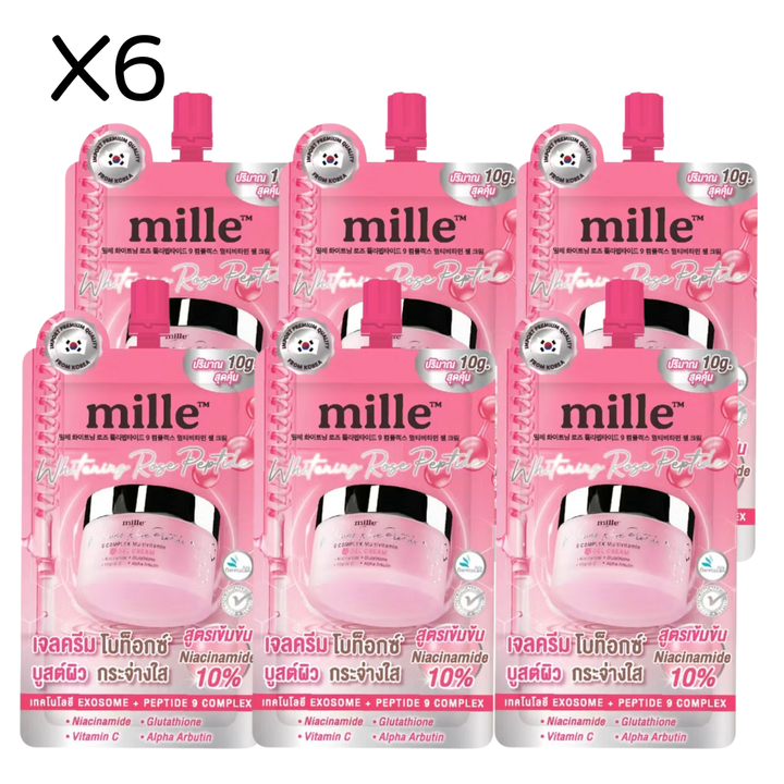 Mille Whitening Rose Peptide Gel Cream / 6 Sachets