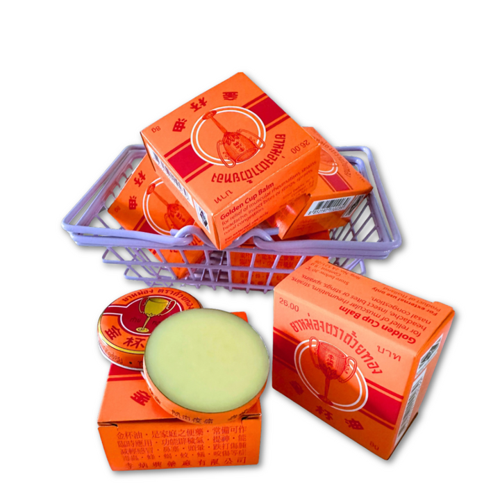 THAI Golden Cup Balm Relief Insect Bite Muscle Pain Eucalyptus Oil 8g.
