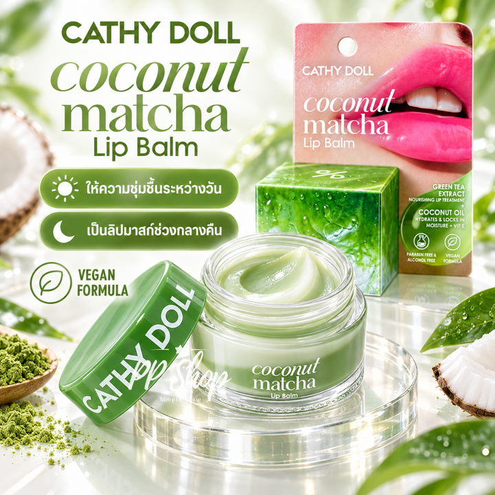 Cathy Doll Coconut Matcha Lip Balm