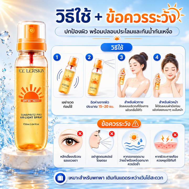 ICE LERSKIN Sunspritz Pro Air-Light Spray SPF50+ PA+++