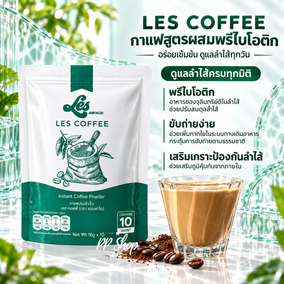 Les Coffee Coconut Oil & Prebiotic Instant Coffee