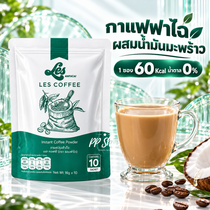 Les Coffee Coconut Oil & Prebiotic Instant Coffee