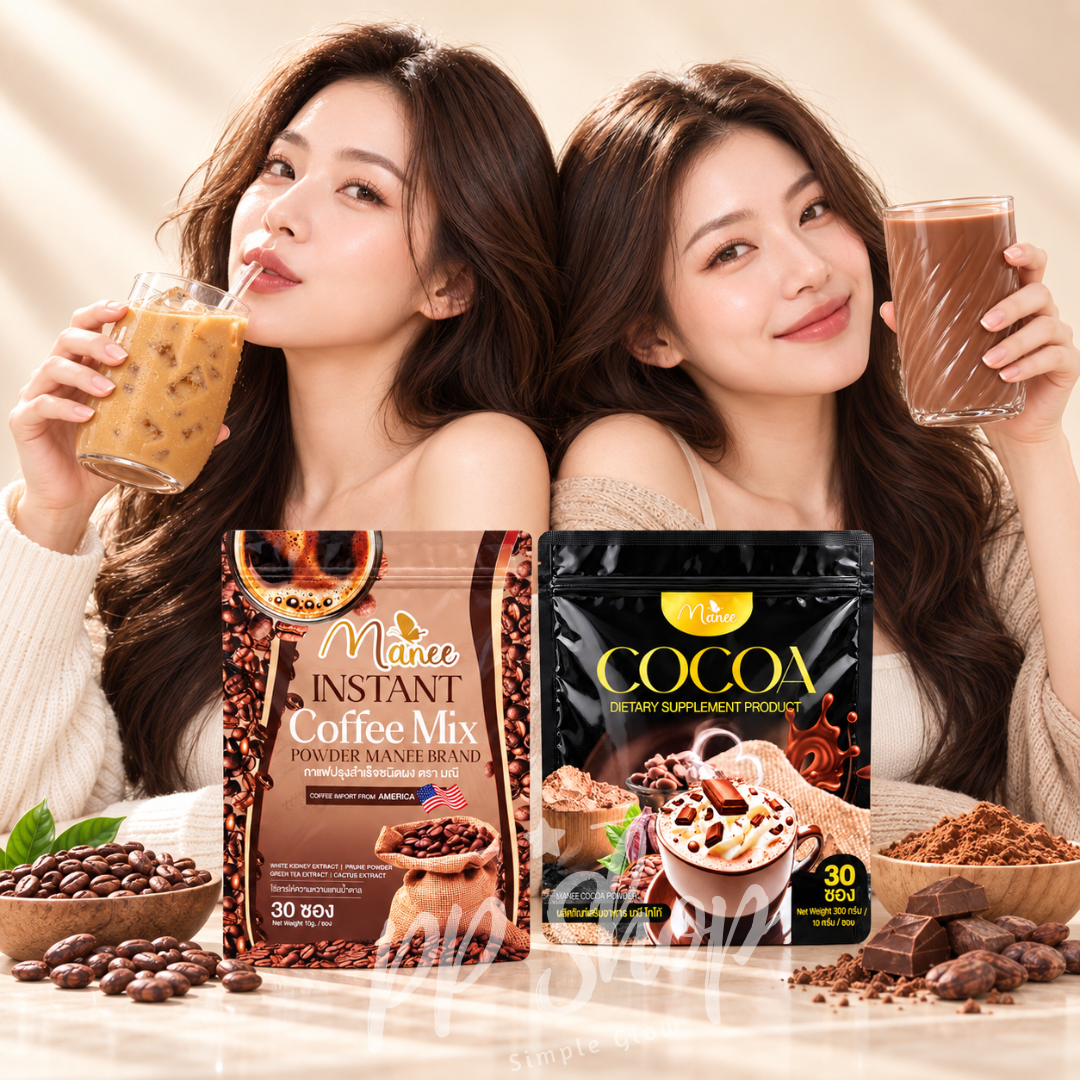 Manee Instant Coffee Mix + Cocoa / 4 Packs