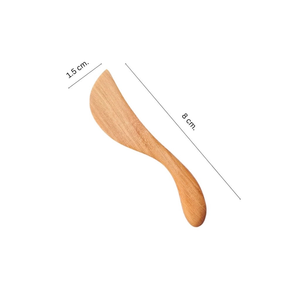 Mini Wooden Skincare Spatula – Hygienic Cream Scoop
