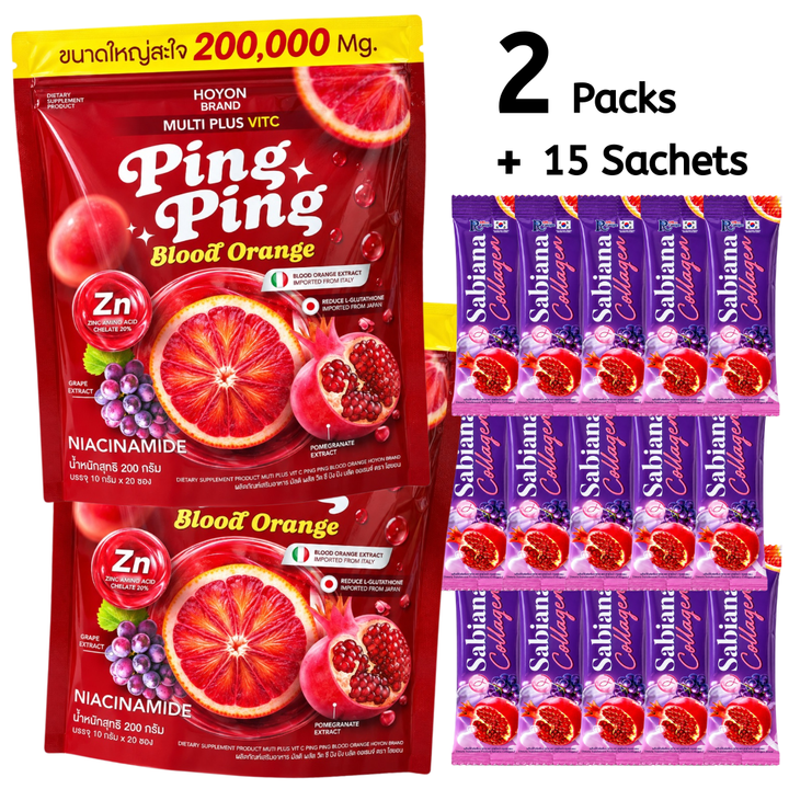 Ping Ping Blood Orange 2 Packs + FREE 15 Sachets