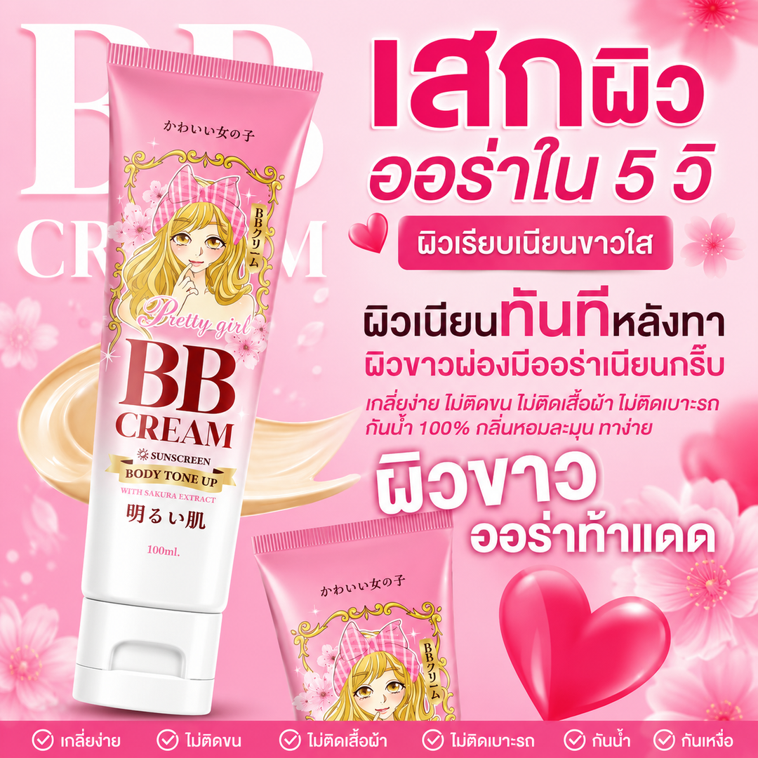 Pretty Girl BB Cream Sunscreen Body Tone Up