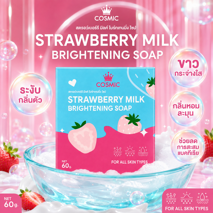 Cosmic Strawberry Milk Brightening Soap
