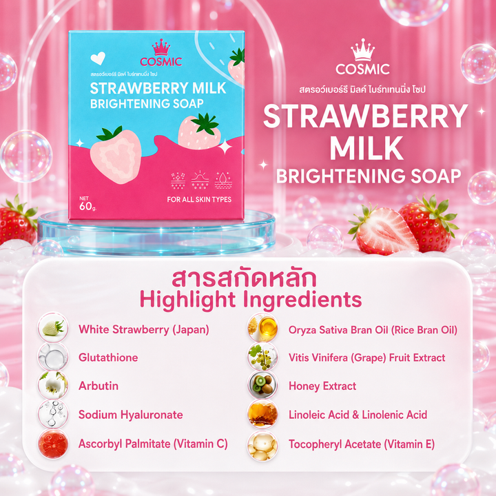 Cosmic Strawberry Milk Brightening Soap