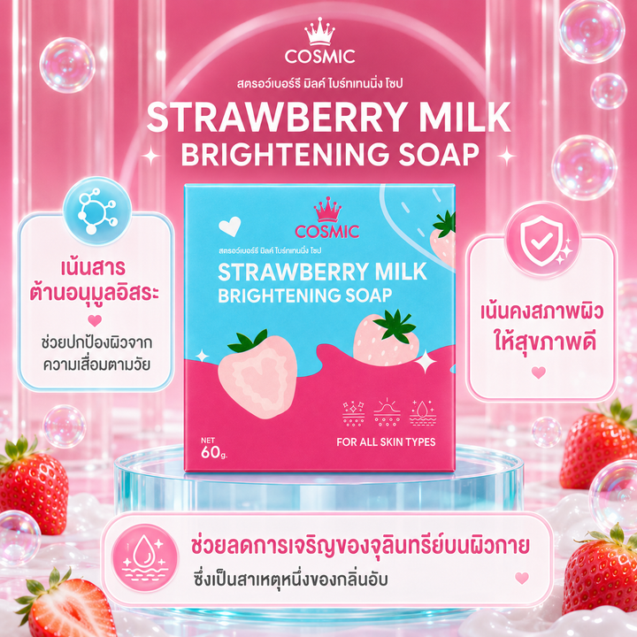 Cosmic Strawberry Milk Brightening Soap