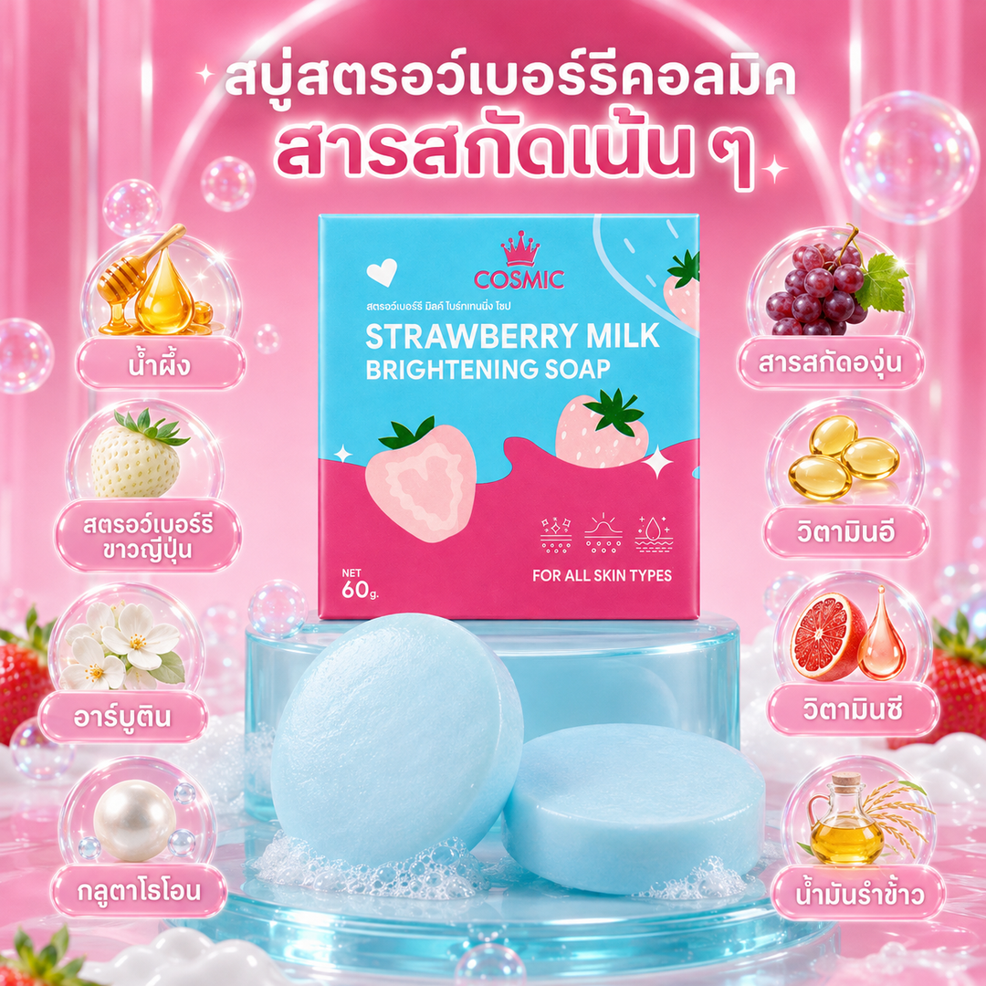 Cosmic Strawberry Milk Brightening Soap