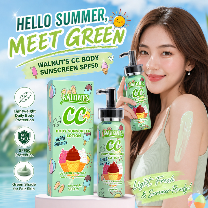 WALNUT'S CC Body Sunscreen Lotion SPF50 (Green Shade)
