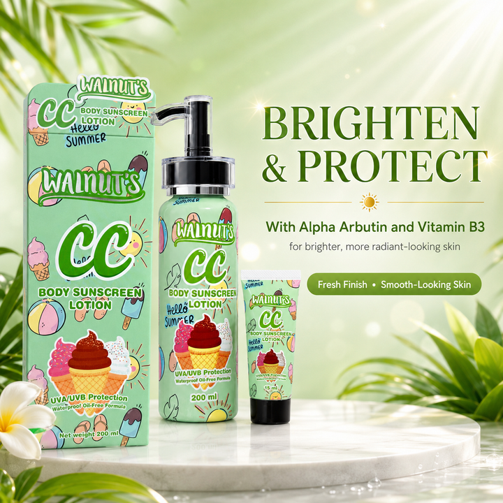 WALNUT'S CC Body Sunscreen Lotion SPF50 (Green Shade)