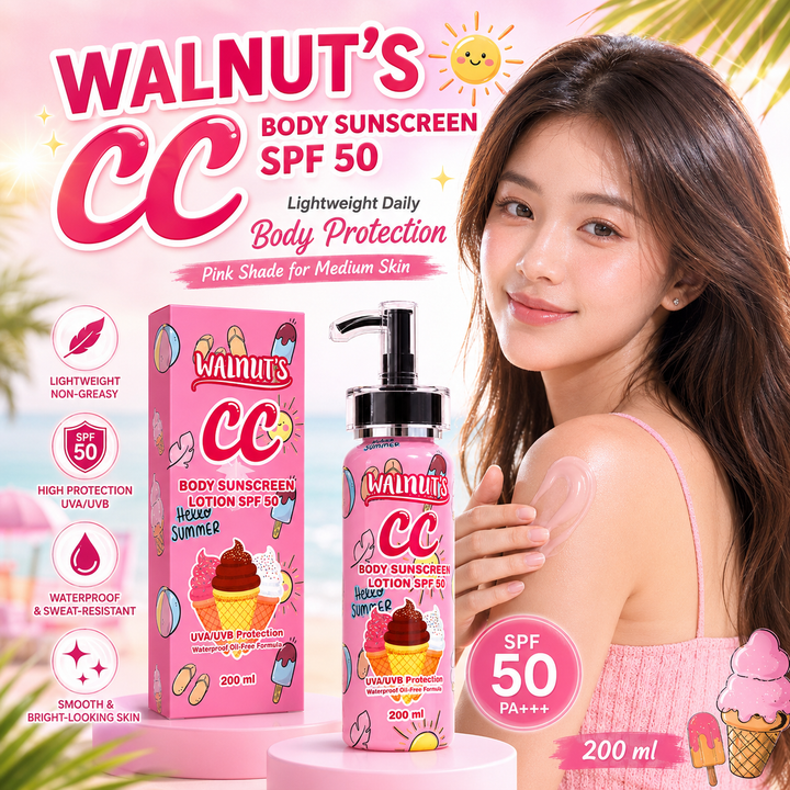 WALNUT'S CC Body Sunscreen Lotion SPF50 (Pink Shade)