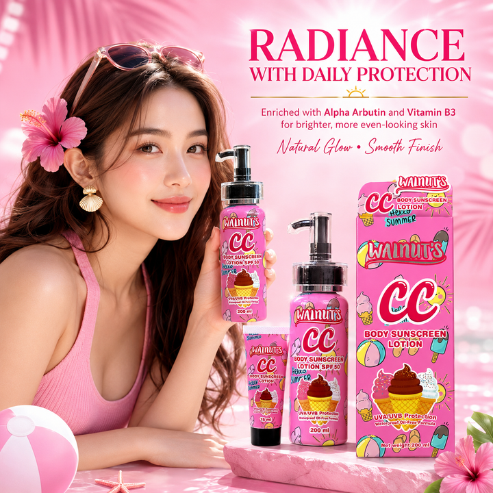 WALNUT'S CC Body Sunscreen Lotion SPF50 (Pink Shade)